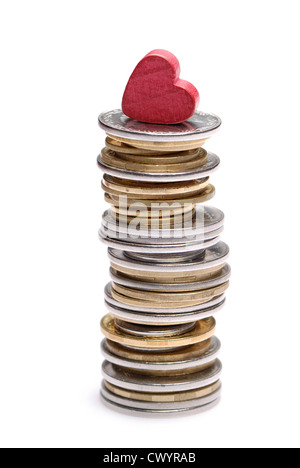 Stack of uah coins isolated on white background Stock Photo