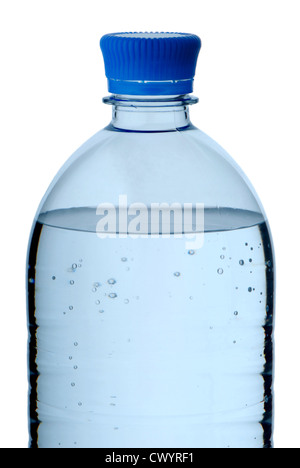 Plastic bottle of mineral water isolated on white Stock Photo