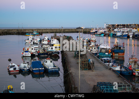 Boats in Bridlington harbour on Yorkshire's East coast Stock Photo