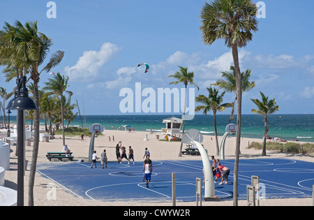 Ft Lauderdale Beach Florida and it's popular South Beach Park recreational area. Stock Photo