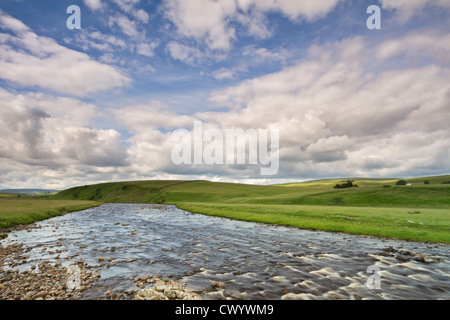 The River Tees near Forest-in-Teesdale from a bridge along the route of the Pennine Way, County Durham, England Stock Photo