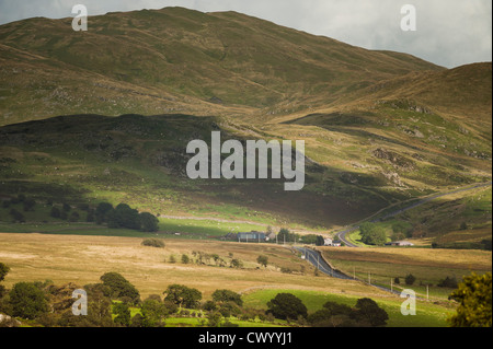 Looking towards Bwlch yr Oerddrws along the A470 road near Dolgellau, Snowdonia national park, Gwynedd north wales Stock Photo