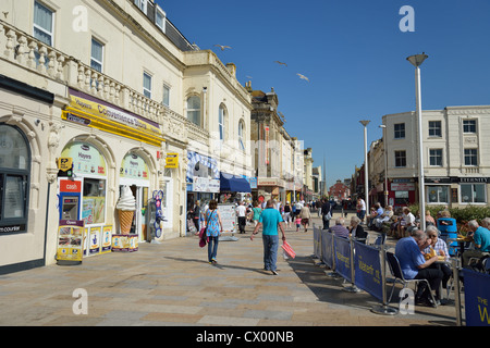 Pedestrianised Regent Street on seafront, Weston-Super-Mare, Somerset, England, United Kingdom Stock Photo