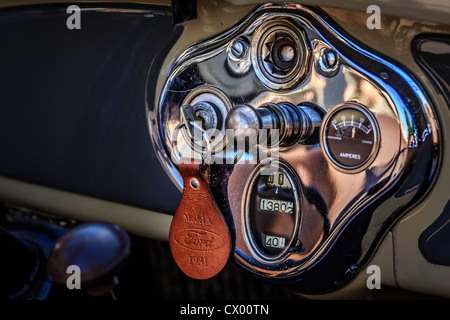Close up of the dashboard in a Ford A model 1929, Frederikksund, Denmark Stock Photo