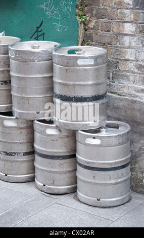 Beer kegs in Dublin Ireland Stock Photo