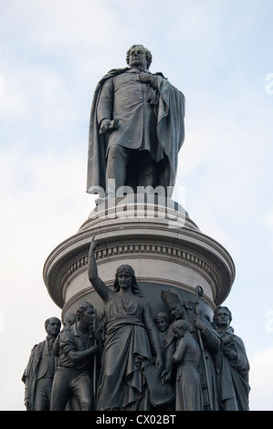 The statue by sculptor John Henry Foley of Daniel O'Connell on O'Connell Street in Dublin Ireland Stock Photo