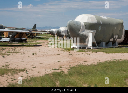 B-52 Stratofortress aircraft in storage at the 309th Aerospace Maintenance and Regeneration Group at Davis-Monthan AFB. Stock Photo