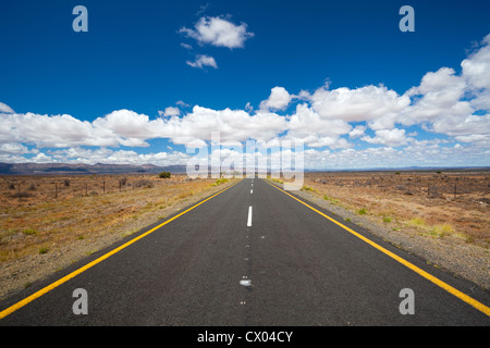 in the middle of the road Stock Photo