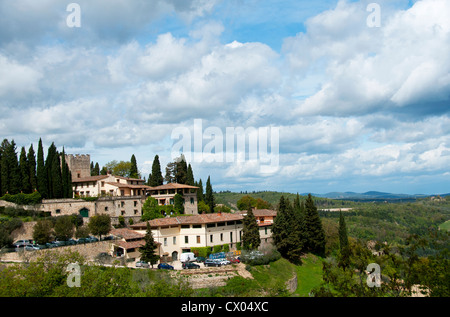 Overview at Castello di Verrazzano at Greve, Chianti, Tuscany, Italy Stock Photo