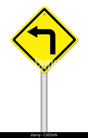 Dangerous turns, warning traffic sign isolated on white background Stock  Photo - Alamy