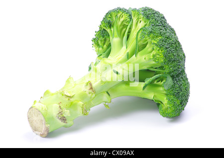 Ripe broccoli isolated on white Stock Photo