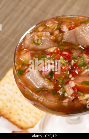 Freshly made tuna ceviche, south american cuisine Stock Photo