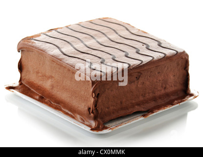 A chocolate fudge layer cake Stock Photo