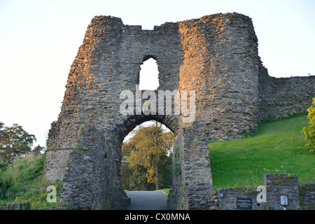 Entrance gate, Launceston Castle, Launceston, Cornwall, England, United Kingdom Stock Photo