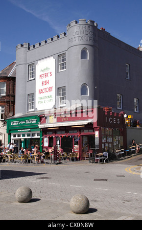 Peter's Fish Factory and Belgian Cafe at Harbour Parade Ramsgate Kent Stock Photo