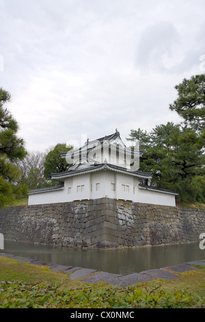 South-East Sumi-yagura tower of Nijo castle, Kyoto, Japan. Important cultural property. Stock Photo