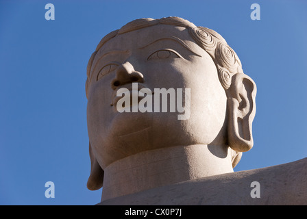 Elk201-2319 India, Karnataka, Sravanabelagola, Vindhyagiri Hill, Gomateshvara Jain Statue Stock Photo