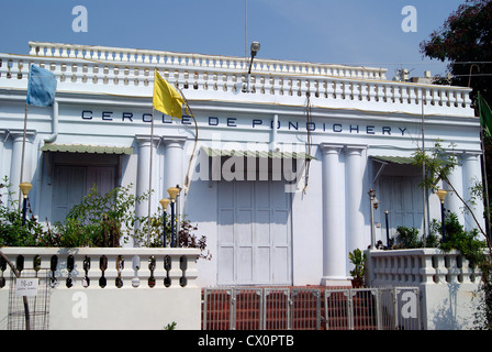 Cercle de Pondichery in Pondicherry Town is the private club built on French colonial rule in India Stock Photo
