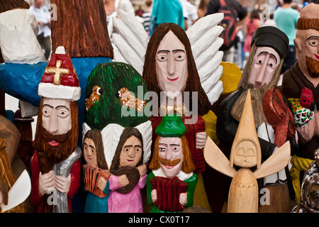 Handmade wooden figurine, Cracow, Poland, Europe Stock Photo
