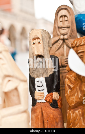 Handmade wooden figurine, Cracow, Poland, Europe Stock Photo