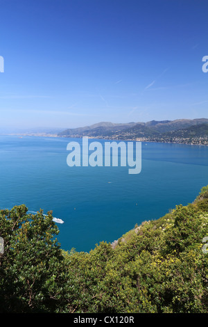 aerial view of Genoa Gulf, Liguria, Italy - vertical composition Stock Photo