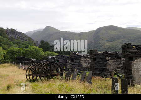 Old Quarry Workings Dinorwic Slate Quarry Llanberis Gwynedd Wales Cymru UK GB Stock Photo