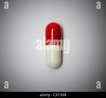 Red and white capsule Stock Photo