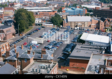 View of Aylesbury including the Exchange Street Car Park taken from above Stock Photo