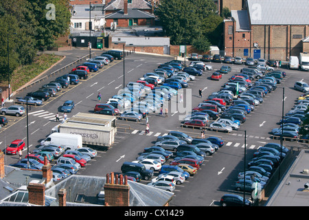 View of Aylesbury including the Exchange Street Car Park taken from above Stock Photo