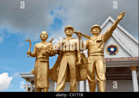 Monument at Lao People’s Army History Museum in Vientiane, Laos. Stock Photo