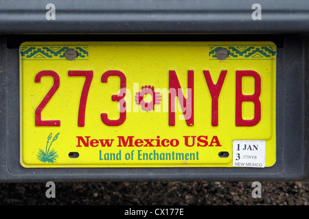 United States of America, New Mexico license plate  Stock Photo