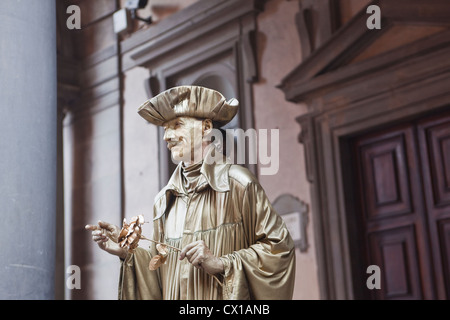 A street perfomer in the city of Florence, Italy. Stock Photo