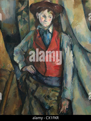 Paul Cézanne (French, 1839 - 1906 ), Boy in a Red Waistcoat, 1888-1890, oil on canvas Stock Photo