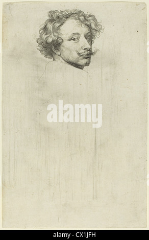 Sir Anthony van Dyck (Flemish, 1599 - 1641 ), Self-Portrait, probably 1626/1641, etching Stock Photo