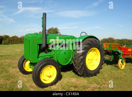 Restored Vintage John Deere tractor model D 1948 Stock Photo