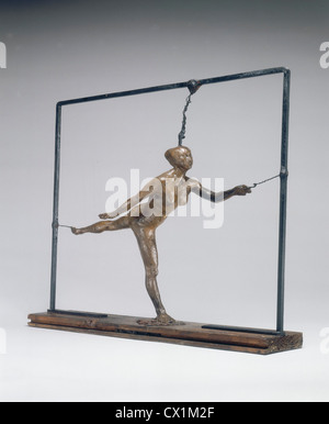 Edgar Degas, Arabesque over the Right Leg, Left Arm in Front, French, 1834 - 1917, c. 1885/1890, yellow-brown wax, metal frame Stock Photo