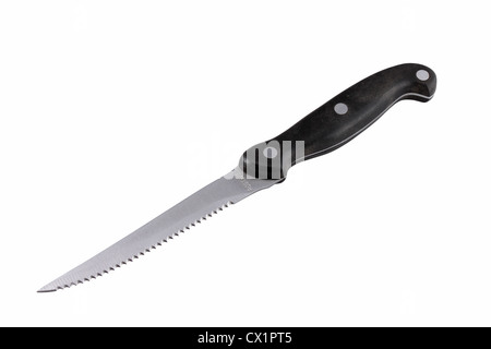 Serrated Steak Knife isolated on white background Stock Photo