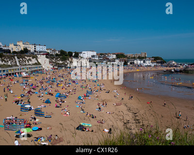 Viking Bay in Broadstairs, Kent on a busy summers day Stock Photo