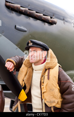 Royal air force Spitfire pilot. Stock Photo