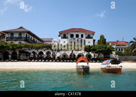 Tembo Hotel and beach, Stone Town, Zanzibar Africa Stock Photo