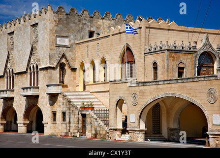 The building of the Prefecture of Dodecanese, in the modern part of Rhodes town, Rhodes island, Greece. Stock Photo