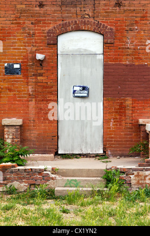 No Trespassing Sign on Old Abandoned Building Stock Photo