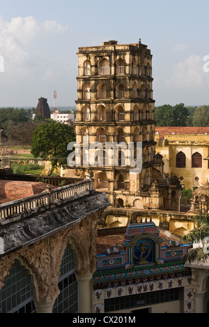 Elk201-4673v India, Tamil Nadu, Thanjavur, Royal Palace, bell tower Stock Photo