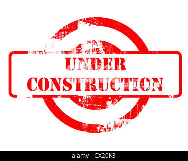 Under construction red stamp with copy space isolated on white background. Stock Photo