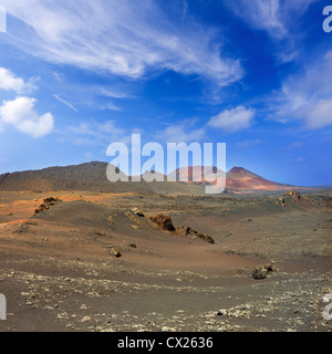 Lanzarote Timanfaya National Park Fire Mountains volcanic lava stone In Canary Islands Stock Photo