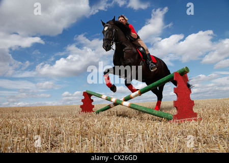 riding woman Stock Photo