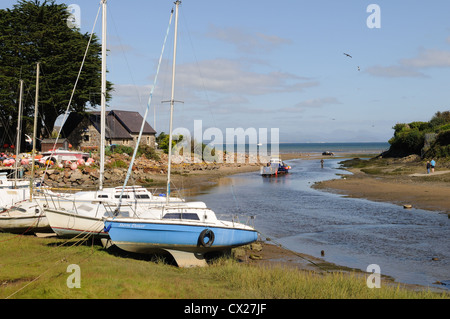 Abersoch Harbour and the Soch River Llyn Peninsula Gwynedd Wales Cymru UK GB Stock Photo