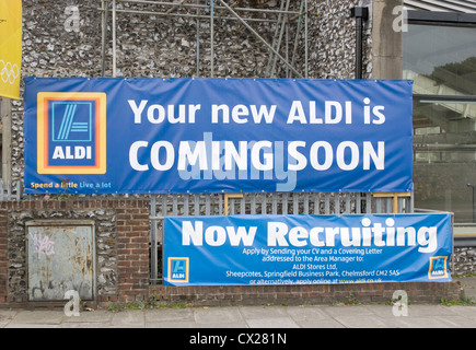 Aldi New Store Opening Soon Stock Photo - Alamy