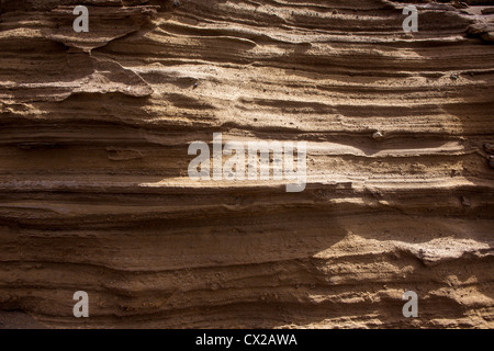 Lanzarote stone mountain cross section strata texture Stock Photo