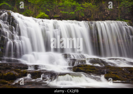 Sgwd Isaf Clun Waterfall, Brecon Beacons, Wales, U.K. Stock Photo